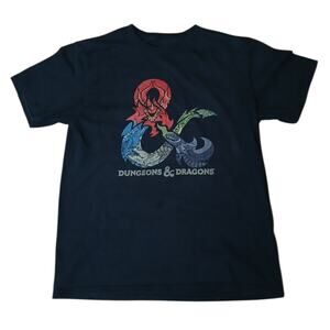 Dungeons & Dragons Ampersand Dragon Logo T-Shirt Youth L Black & Multicolor‎
